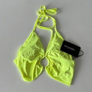 Neon Yellow Plunge Ring Bralet Top | PLT